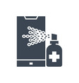 smartphone disinfection related glyph icon vector image vector image