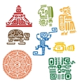ancient mayan and aztec totems or signs vector image vector image