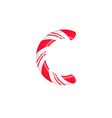cane letter c candy font element sweet vector image vector image