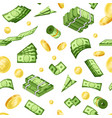 paper money cash flat seamless pattern vector image