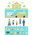 school education design elements and icons vector image