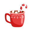 christmas drink new year hand-drawn cup of coffee vector image