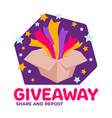 giveaway share and repost social media marketing vector image