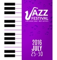 jazz festival poster with a saxophone musical vector image vector image