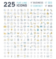 set flat line icons business seo web vector image