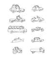 transport sketch set vector image
