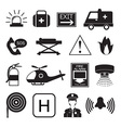 emergency icons collection vector image