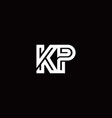 Kp monogram logo with abstract line Royalty Free Vector