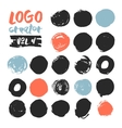set of 21 unique ink sketched shapes vector image