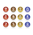 zodiac signs glossy icons vector image