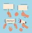 set of protest hands vector image vector image