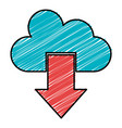 cloud computing with arrow download vector image vector image
