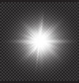 glow light effect starburst with sparkles vector image