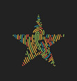 abstract star with colorful fingerprint texture vector image