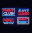collection fight club neon signs king vector image vector image