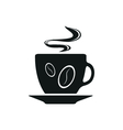 single black coffee cup or mug icon vector image