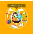 travel agent with tickets in hands types of vector image vector image