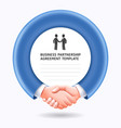business people handshake template background vector image vector image
