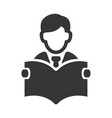 businessman with newspaper icon on white vector image vector image