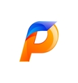 p letter blue and orange logo design fast speed vector image