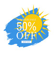 sale banner yellow blob isolated white background vector image