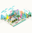 set of isometric city social infographics vector image vector image