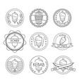 doner kebab badge set vector image
