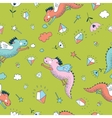 cute seamless pattern dragons vector image
