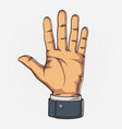 hand showing five count retro style vector image
