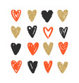 love doodle background with hearts vector image