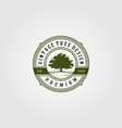 vintage oak tree logo retro emblem label design vector image