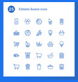 25 basket icons vector image vector image