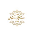 happy new year 2019 lettering greeting card design vector image