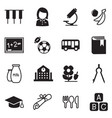kindergarten school education icons vector image