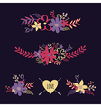set of cute retro floral bouquets vector image