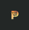 letter p shopping logo design vector image