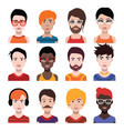 set colorful avatars characters vector image