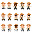 set of flat police men icons vector image