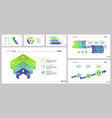 six planning slide templates set vector image