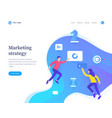 marketing strategy concept workflow flying vector image vector image