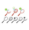 tennis racket logo set vector image