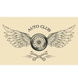 wheels and wings vintage emblem vector image vector image