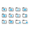 folder documents music film icons set vector image vector image
