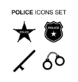 police icons set vector image