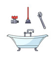 sketch plumbing set vector image vector image