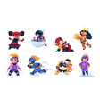 cartoon superhero child funny kids mascots boys vector image