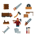 lumberjack cartoon character with tools vector image