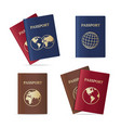 realistic international passport set vector image vector image