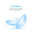 realistic detailed 3d contact lenses concept card vector image