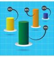 color column chart with text and background grid vector image